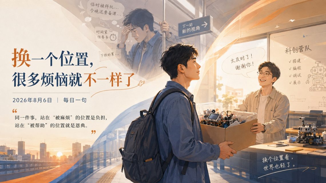 同一件事，站在“被麻烦”的位置是负担，站在“被帮助”的位置就是恩典。
