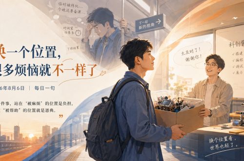 同一件事,站在“被麻烦”的位置是负担,站在“被帮助”的位置就是恩典。