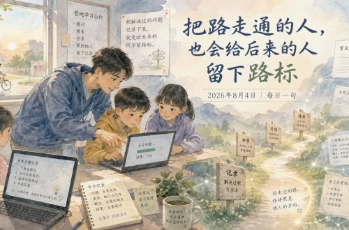 把路走通的人，也会给后来的人留下路标