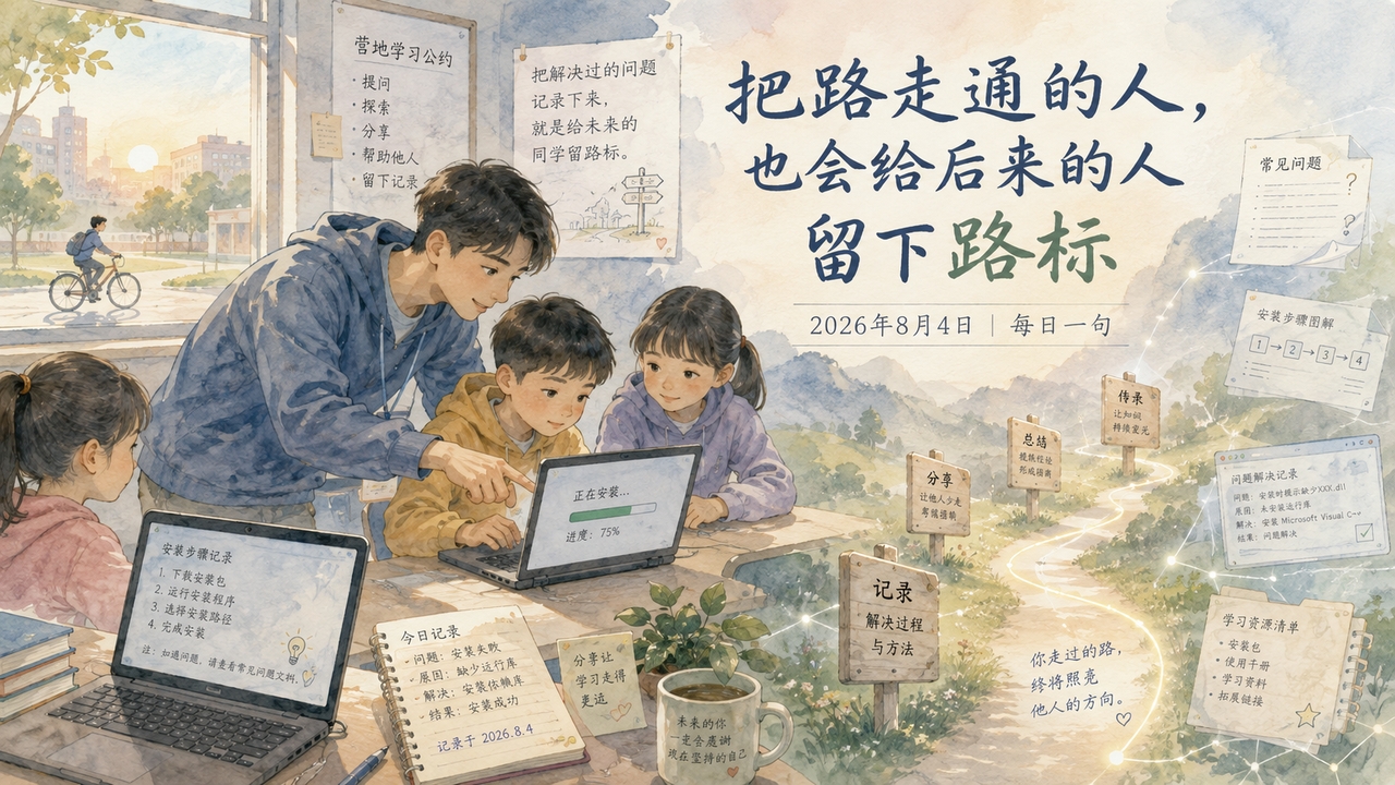 把路走通的人，也会给后来的人留下路标