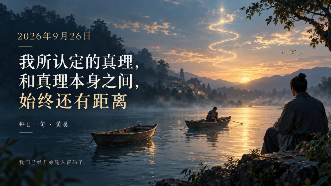 我所认定的真理，和真理本身之间，始终还有距离