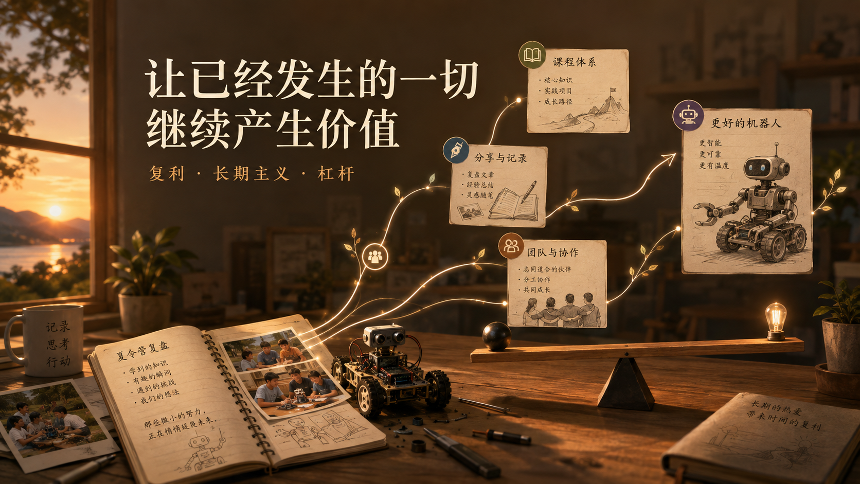 每日一句配图：复利——让已经发生的一切继续产生价值